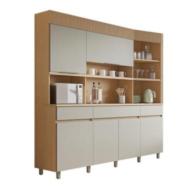 Imagem de Armário de Cozinha 6 Portas 3 Gavetas Realeza 220cm 100% Mdf - Nesher 