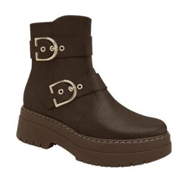 Imagem de Bota Cano Curto Salto Medio Piccadilly 318018 Feminina - Cacau-Feminino