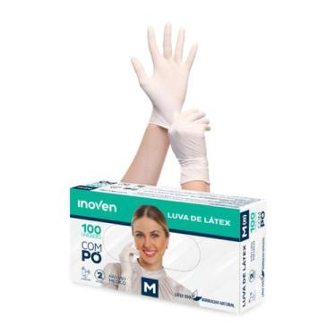 Imagem de Luva Descartável de Látex Com Pó 100 Unidades Inoven Tam M