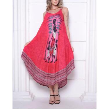 Imagem de Vestido Trapézio Indiano Alça com Bolso Soltinho L55 - Deeyaa Indiana,