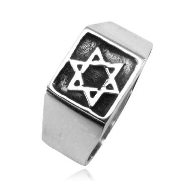 Imagem de Anel de Estrela de Salomão Davi Em Prata - 15244 - Magia da Joias, Aro