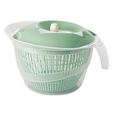 Imagem de Centrífuga Seca Salada Manual Grande 4 Litros Secadora de Verduras Sal