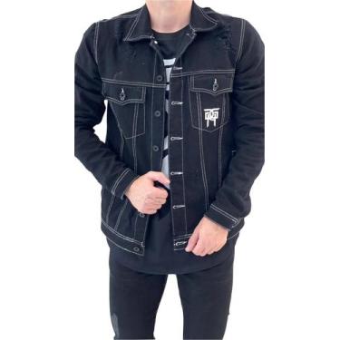 Imagem de Jaqueta Masculina Preta Street White Sarja - DJN JEANS, Woodsmoke, M