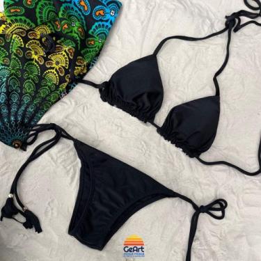 Imagem de Top Laço Liso Enseada, G, Preto, Mulher
