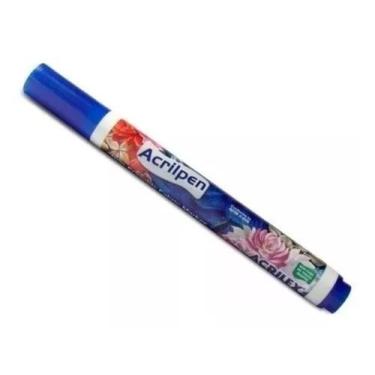 Imagem de Marcador Permanente Azul Turquesa Acrilpen Acrilex 1.0mm para Tecido e