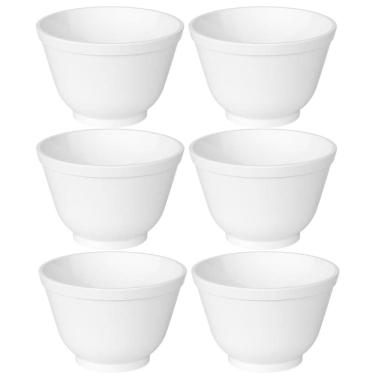 Imagem de Conjunto 6 Cumbucas de Plástico 450ml Tigela Bowl Branco Coza Uno Multiuso Porções Cozinha
