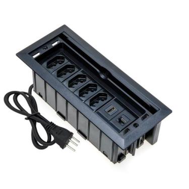 Imagem de Caixa De Tomada 7 blocos Embutir 5 Tom 10A 1Hdmi 1RJ45 Preto - CONNECT