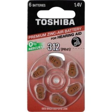 Imagem de Pilha Bateria Auditiva 312 PR41 Zinc Air 1.4V Toshiba Cartela Com 6 Un