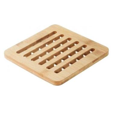 Imagem de Descanso De Panela Protetor De Mesa Bambu Quadrado Cozinha - Mimo