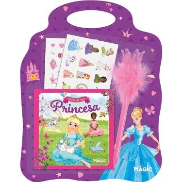 Imagem de Diário de uma Princesa com Adesivos e Caneta com Pompom Capa Dura 88 Páginas Decoradas