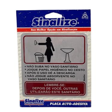 Imagem de Placa de Sinalização para Sanitário Feminino em Alumínio Auto-Adesiva 12x12cm Sinalize