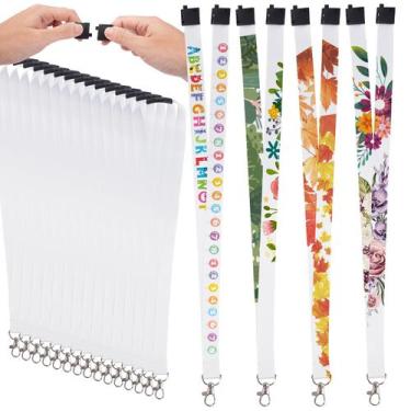 Imagem de RYKOMO 15 Peças de Cordões Brancos para Sublimação com Fivelas