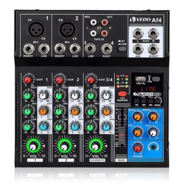 Imagem de Mesa De Som Profissional Vedo AF4 4 Canais Phantom 48v Com Bluetooth T