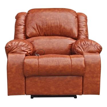 Imagem de Poltrona Reclinável Elétrica Magnum G23 com Massagem Pu Sintético Caramelo Gran Belo