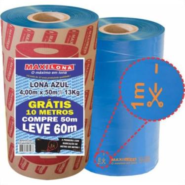 Imagem de Lona Plastica Maxilona Azul Reciclada 4X 50M+10M 13Kg 100 Micras 13 - 