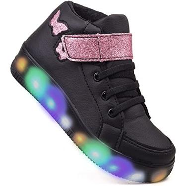 Imagem de Tenis Botinha Feminino De Led Borboleta Glitter Brilho Novo (27)