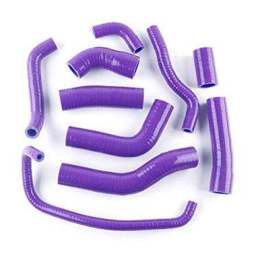 Imagem de LUXERAD Tubo de refrigeração de 3 camadas 4,5 mm desempenho radiador de silicone para Yamaha YZF R6 2006 2007 (roxo)