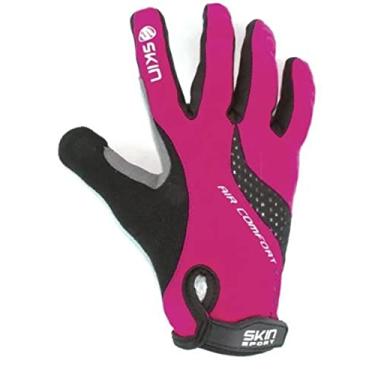 Imagem de Luva Ciclismo Skin Sport Bike Dedo Longo Air Gel Rosa e Pto