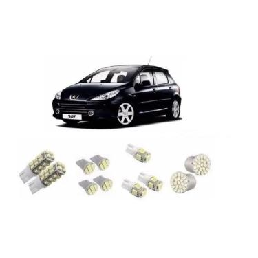 Imagem de Kit Led Super Branca Lanterna Teto Placa Re Peugeot 307