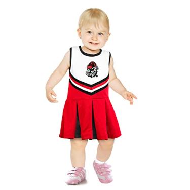 Imagem de Little King NCAA vestido infantil / infantil menina peça única Team Cheer Jumper tamanhos 6M 12M 2T 3T 4T (Georgia Bulldogs, criança tamanho 4)
