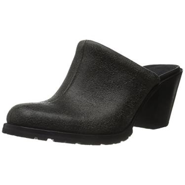 Imagem de Woolrich Miss Lucy Mule Feminina, Couro preto rachado, 6