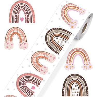 Imagem de LIMOON 65ft Boho Rainbow Bulletin Borders, Self-Adhesive Bulletin Board Borders Trim, Rainbow Straight Borders with Polka Dots and Hearts, Classroom or Home School Decoration