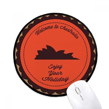 Imagem de Tapete de mouse Austrália Flavor City Ópera de Sydney House Desktop Office Tapete redondo para computador