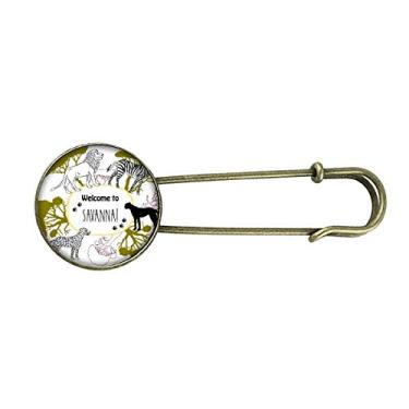 Imagem de Broche de metal retrô Africano Welcom para Savanna Pinto Leopard Wildlife