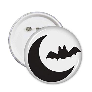 Imagem de Broche de Halloween Moon Bat Happy Fear Emblema de Decoração 5 peças