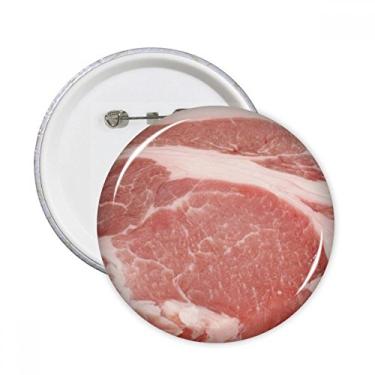 Imagem de Broche redondo com textura de carne crua de porco, emblema, acessório, decoração, 5 peças