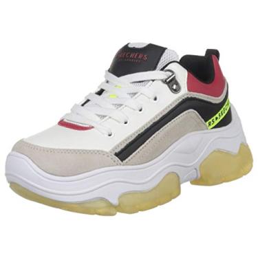 Imagem de Skechers Womens AMP'D - City Blocks Sneakers, White/Black/Red, Size 8.5