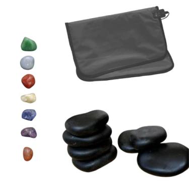 Imagem de Kit Massagem 6 Pedras Quentes Vulcânicas + Bolsa + Chakras (127)