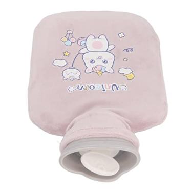 Imagem de Garrafa de água Quente, PVC Seguro de 500 ML Bolsa de água Quente Fofa à Prova de Vazamentos para Viagem para Homens e Mulheres (Rosa Roxo)