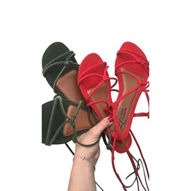 Imagem de Sandália Gladiadora Nózinho em Camurça (38, Verde Militar)