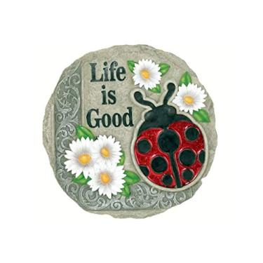 Imagem de Spoontiques - Decoração de jardim – Pedra de joaninha Life Is Good – Pedra decorativa para jardim