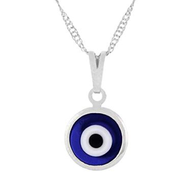 Imagem de Colar com Olho Grego 10mm - Sunshine Cristais Cor:Prata