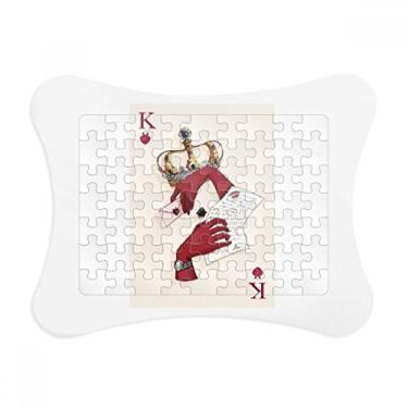 Imagem de Baralho de cartas com padrão de coração K, moldura de quebra-cabeça para decoração de imagem