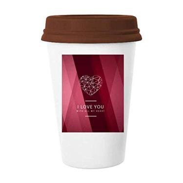 Imagem de Caneca vinho tinto Dia dos Namorados Love You Caneca copo de cerâmica copo de café