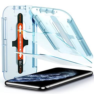 Imagem de Spigen Película de vidro temperado [GlasTR EZ FIT] projetada para iPhone 11 Pro, iPhone Xs/iPhone X [5,8 polegadas] [compatível com capas] - pacote com 2