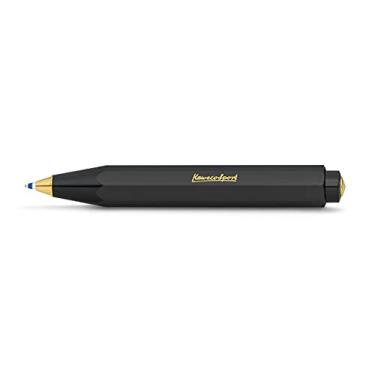 Imagem de KAWECO Caneta esferográfica CSBP-BK, à base de óleo, clássica, esportiva, preta