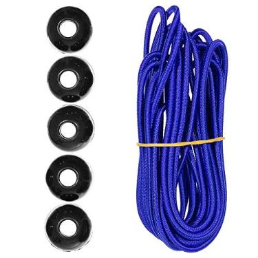 Imagem de Kits de cordas de choque Paracord Planet Ball – 3 m de cabo de choque de 0,5 cm – para acampamento, eventos, tendas, caminhadas, lonas e usos ao ar livre (azul elétrico)