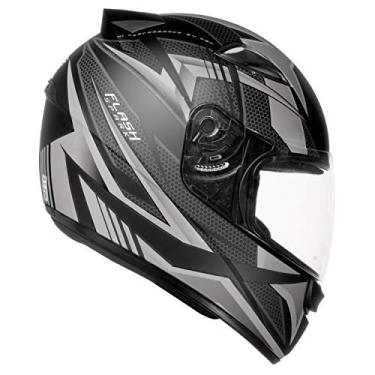 Imagem de Capacete EBF Capacetes New Spark Flash 61/Preto Fosco/Prata