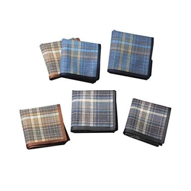 Imagem de Generic 6 peças de lenços masculinos de algodão lenços listrados para homens lenços de bolso para avôs terno formal baile de feminino