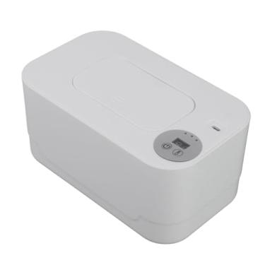 Imagem de Aquecedor de Lenços Umedecidos Portátil Com Luz Noturna, Controle de Temperatura, Hidratação e Preservação de Calor, Alimentado por USB, Dispensador de Porta-Lenços (Branco)