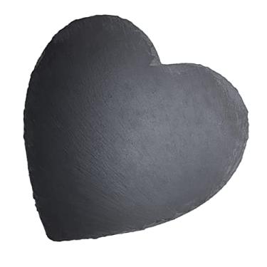 Imagem de Prato de ardósia em formato de coração Tábua de queijo de ardósia Pratos de pedra individuais Tábua de servir charcutaria Pratos de sushi Prato de lanche Bandeja de bife para salada Macarrão Pizza Ape