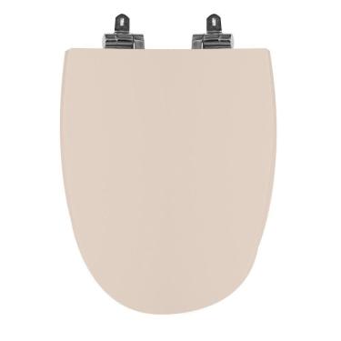 Imagem de Assento Sanitário Poliéster para Louça Monte Carlo/venice deca/belize Slow Close Cromado Rosa Floral