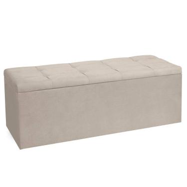 Imagem de Calçadeira Recamier Baú King 1,95m Roma Suede Bege - Pallazio