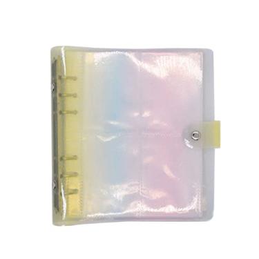 Imagem de Álbum de fotos de PVC transparente de 7,6 cm, para câmera Instax Fujifilm, porta-cartões fotográficos Kpop com 6 argolas, capa recarregável (200 bolsos) (7 cm, arco-íris)