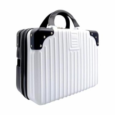 Imagem de Maleta Frasqueira De Mão Em Abs Viagem Reforçada HZX-14 (Branco Com Preta)