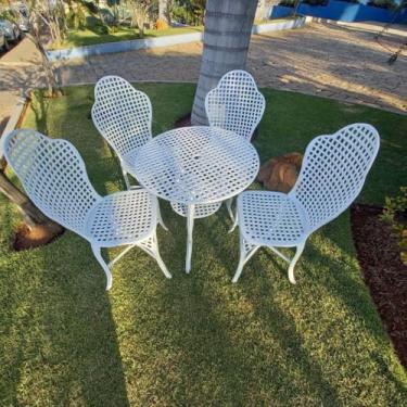 Imagem de Conjunto de Mesa Alumínio Fundido e Cadeiras sem Braço de Jardim